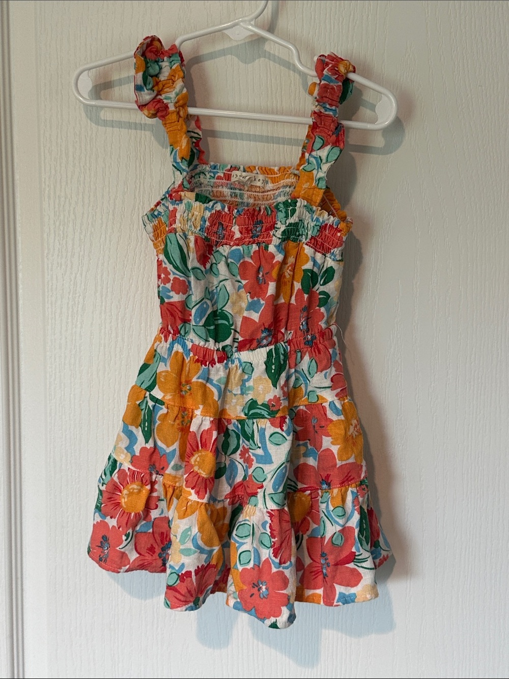 Copper Key Coral, Orange & Green Floral Sundress